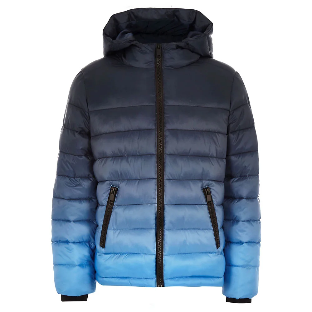 Custom Gradient Ombre Hooded Puffer Jacket | Streetwear OEM