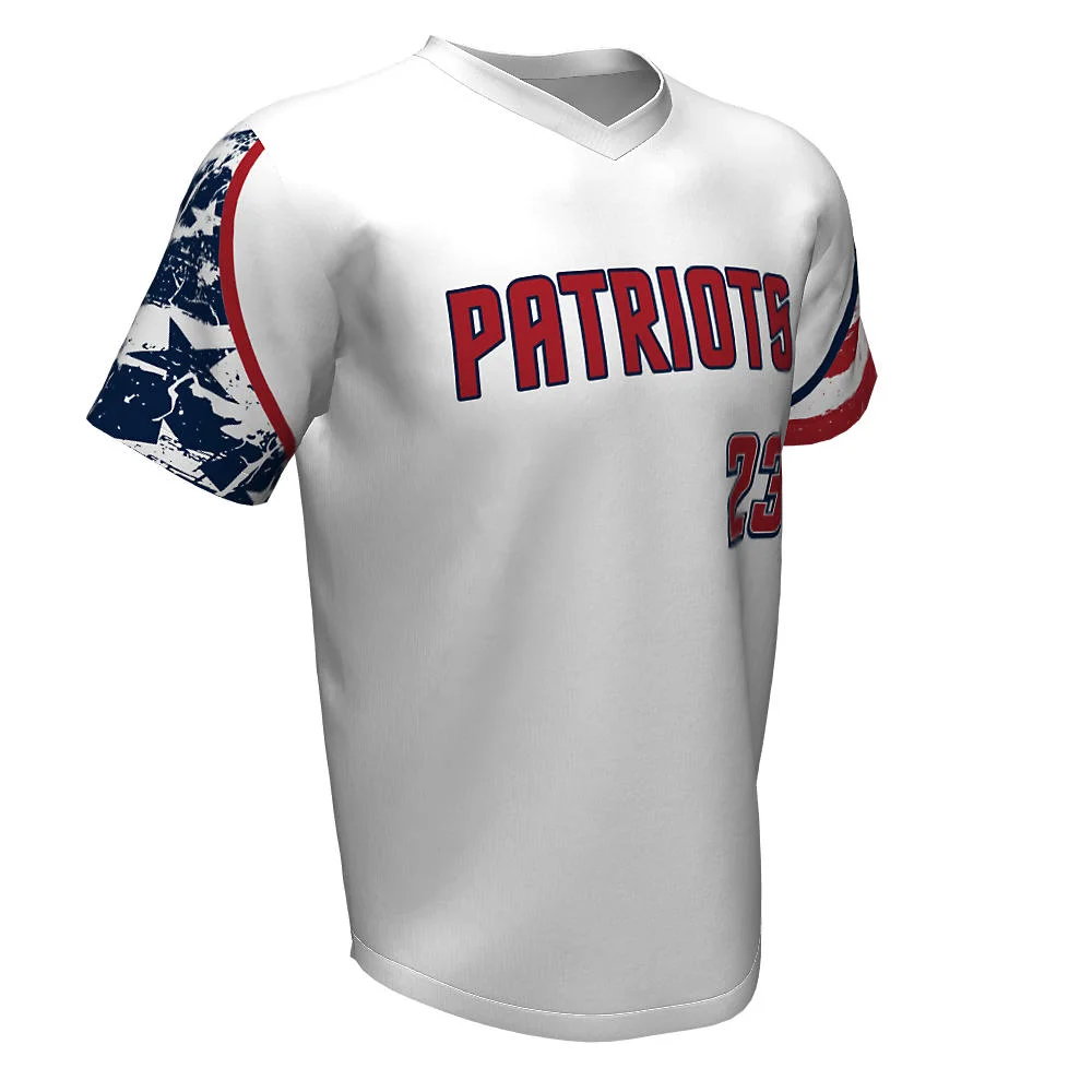 Custom Graphic Sleeve V-Neck Baseball Jersey | OEM