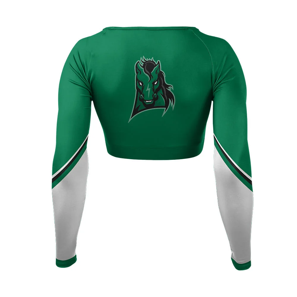 Custom Two-Tone Spliced Cheer V-Neck Bodyliner | OEM