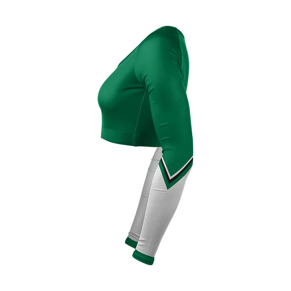 Custom Two-Tone Spliced Cheer V-Neck Bodyliner | OEM