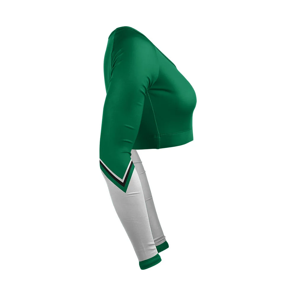 Custom Two-Tone Spliced Cheer V-Neck Bodyliner | OEM