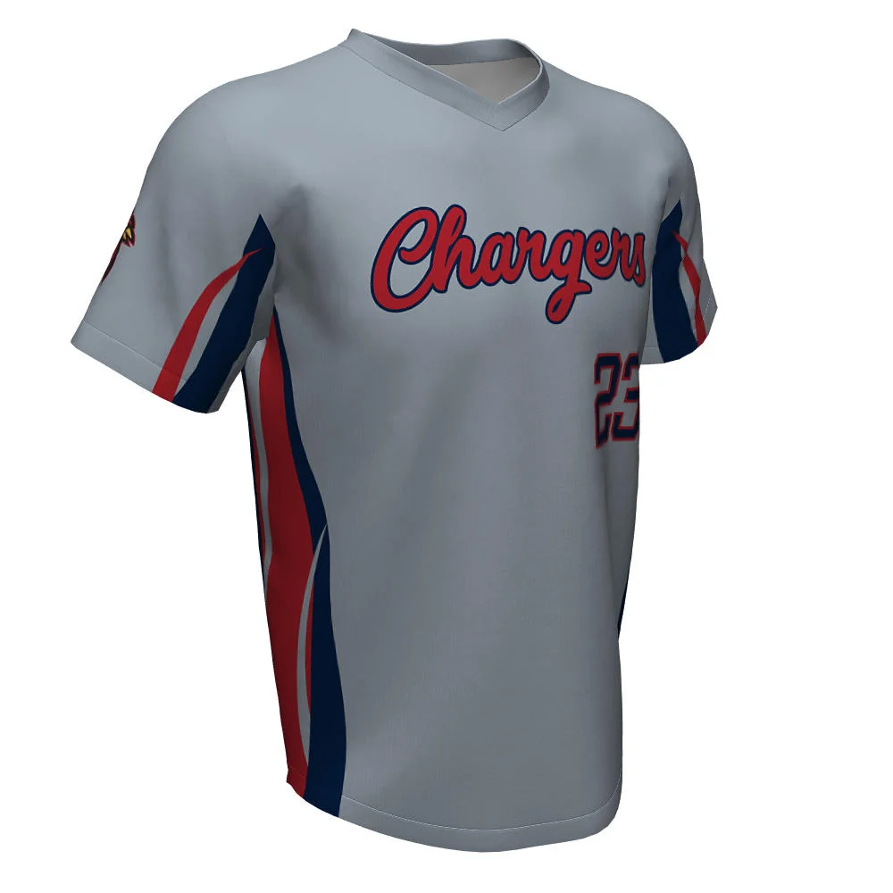 Custom Two-Tone Side Panel V-Neck Baseball Jersey | OEM