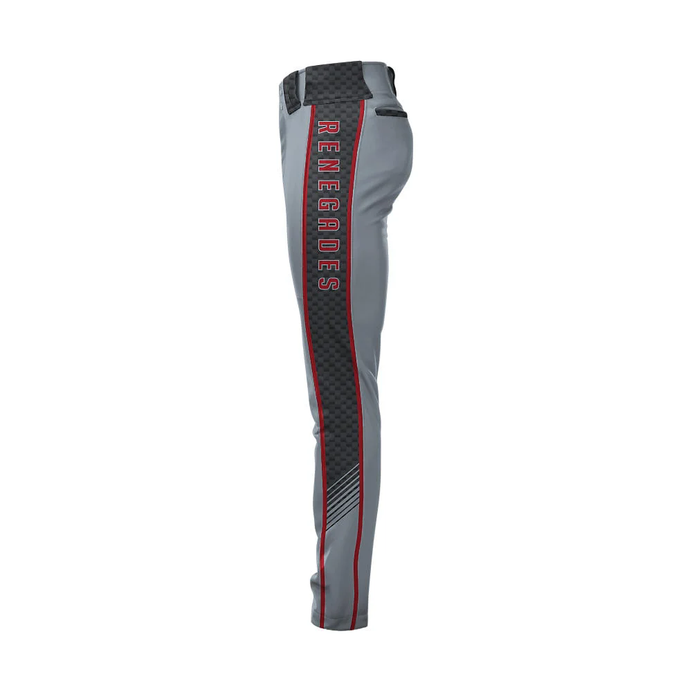 Custom Sublimated Side-Stripe Grey Baseball Pants | OEM