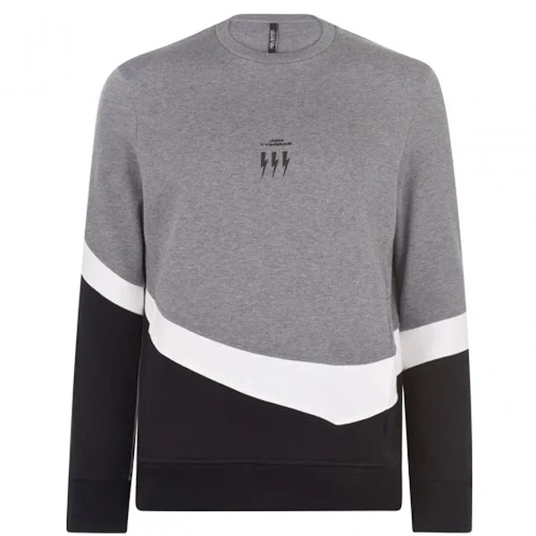 Custom Color-Block Curved Panel Crewneck Sweatshirt | OEM