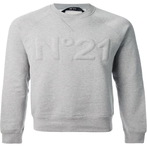 Custom Embossed Raglan Crewneck Sweatshirt | Heather Grey OEM