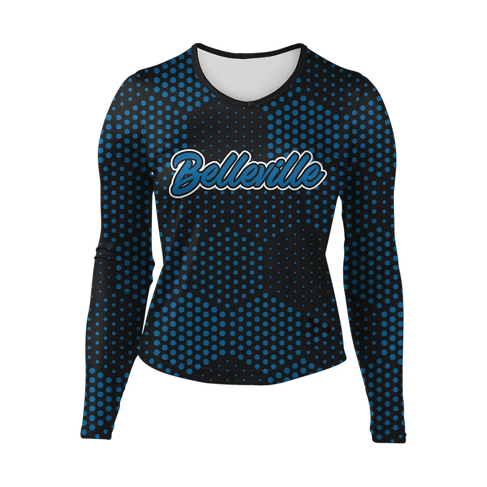Custom Hexagonal Dot Sublimated Cheer Long Sleeve Shell | OEM