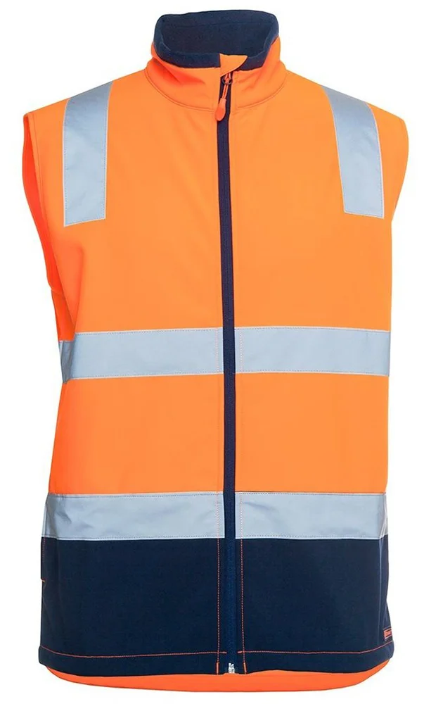 Custom Hi-Vis Orange Reflective Safety Softshell Vest | Workwear OEM