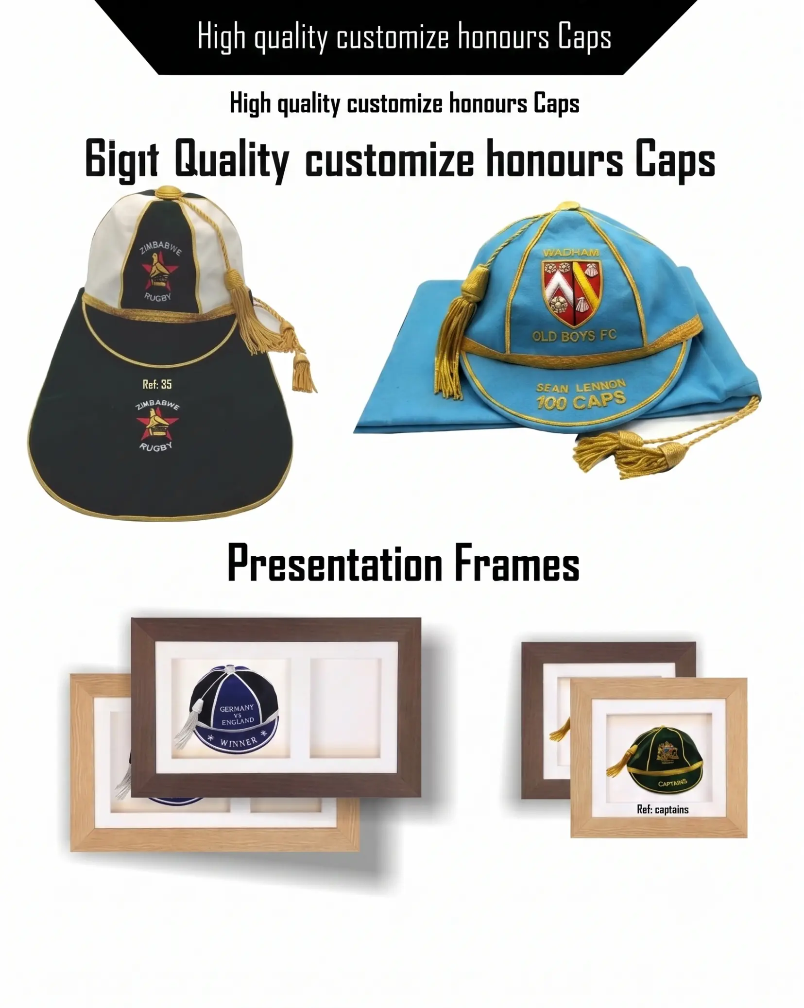 Custom Velvet Honours Cap Storage Bag | Presentation Pouch OEM
