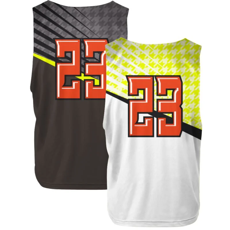 Custom Houndstooth Diagonal Slash Reversible Lacrosse Jersey | OEM