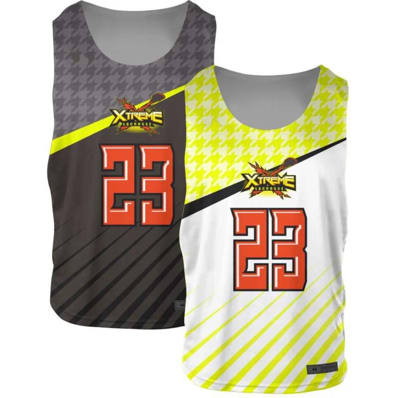Custom Houndstooth Diagonal Slash Reversible Lacrosse Jersey | OEM