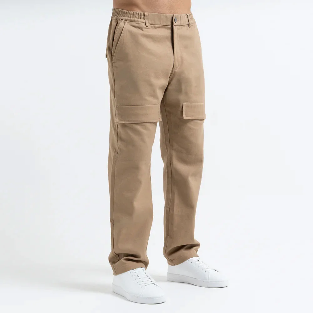 Custom Khaki Cotton Twill Chino Cargo Pants | B2B Workwear OEM