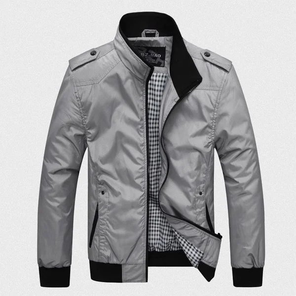Custom Light Grey Military Epaulet Utility Bomber Jacket | OEM