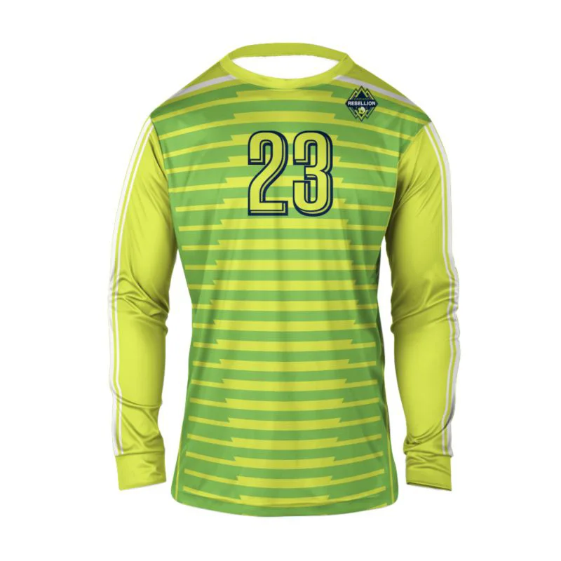 Custom Lime Green Speed Stripe Goalkeeper Jersey | OEM