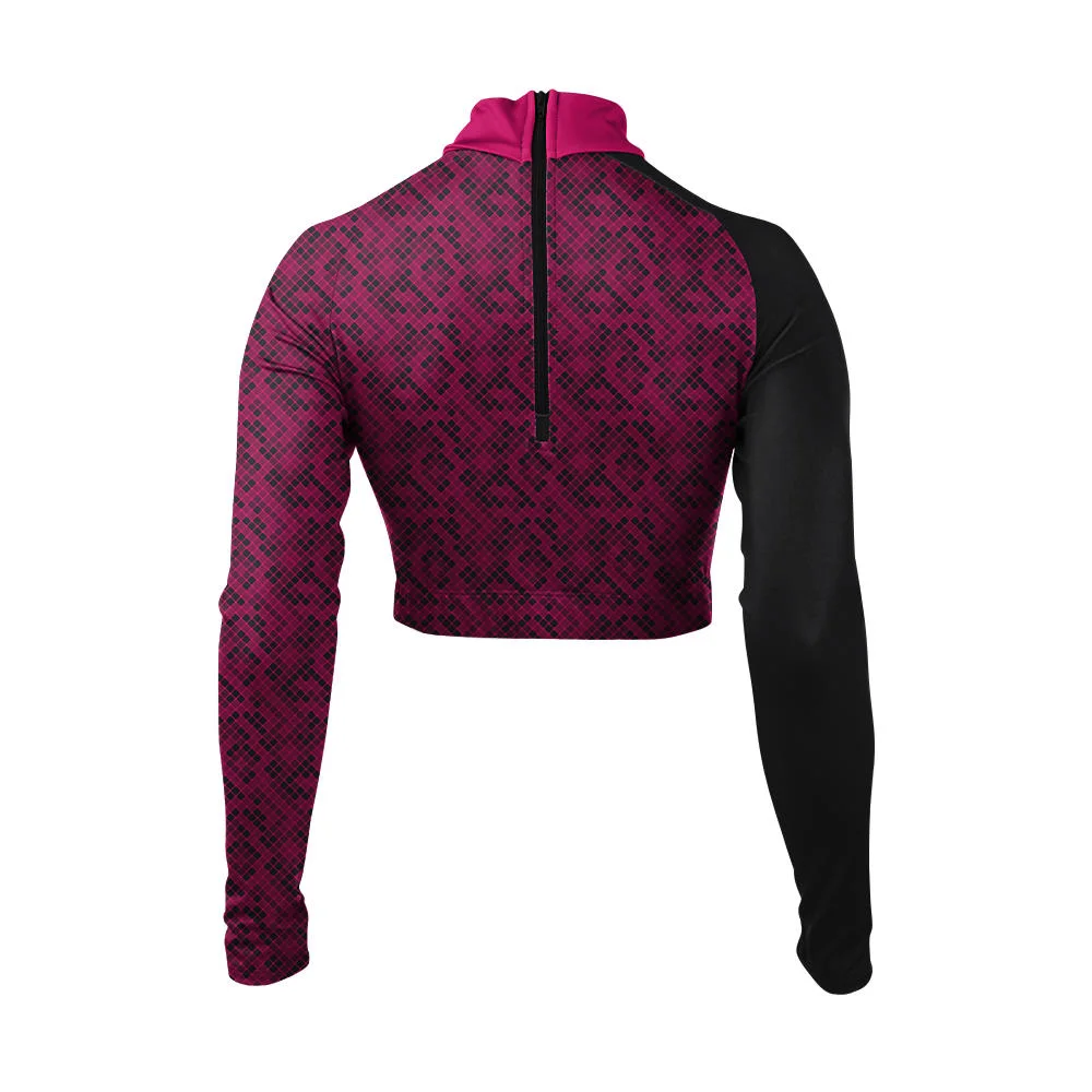 Custom Two-Tone Asymmetric Cheer Mock Neck Bodyliner | OEM