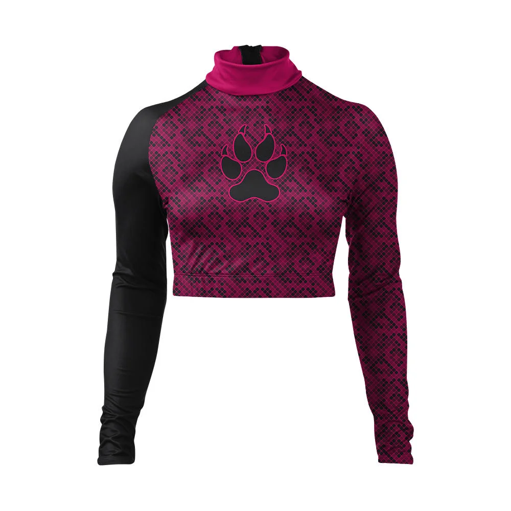 Custom Two-Tone Asymmetric Cheer Mock Neck Bodyliner | OEM