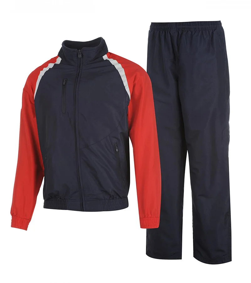 Custom Men's Navy & Red Raglan Sleeve Tracksuit Set | Sportswear OEM