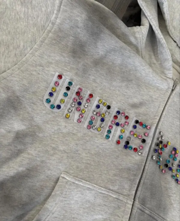 Custom Mineral Wash Gemstone Sweatsuit & Tracksuit Set | Multi-Color Rhinestone Set
