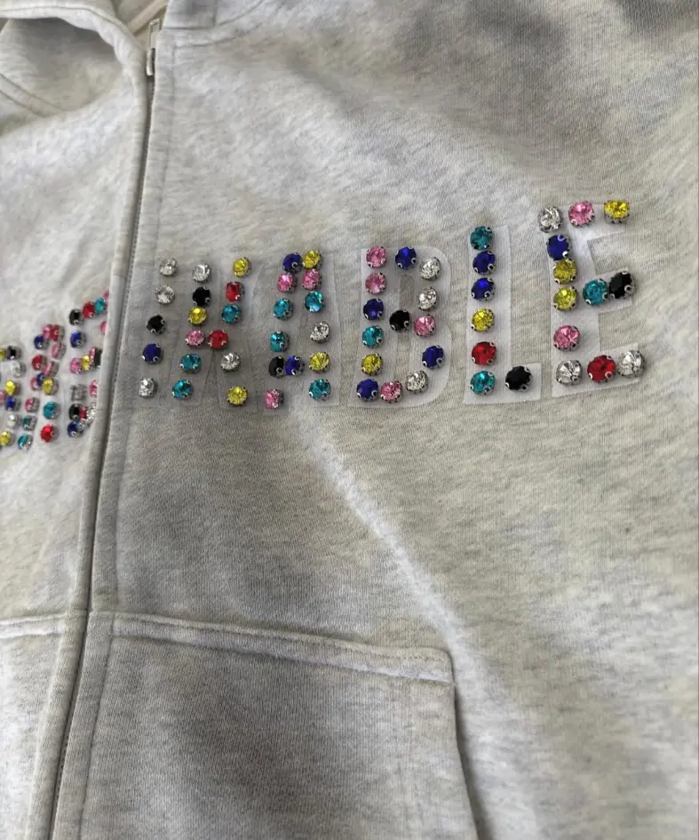 Custom Mineral Wash Gemstone Sweatsuit & Tracksuit Set | Multi-Color Rhinestone Set