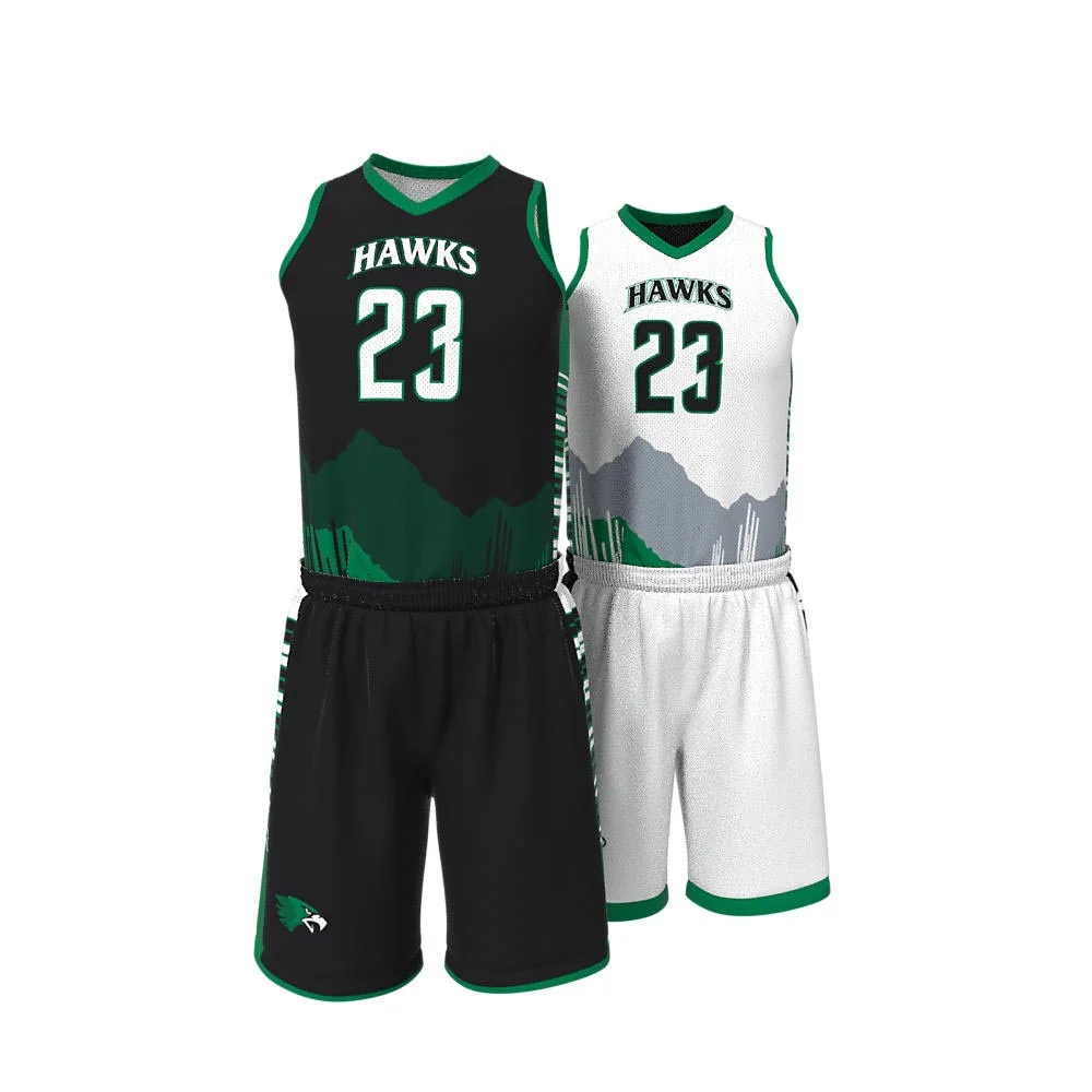 Custom Mountain Landscape Sublimated Basketball Uniform Set | OEM