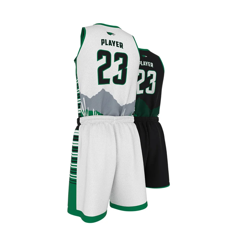 Custom Mountain Landscape Sublimated Basketball Uniform Set | OEM