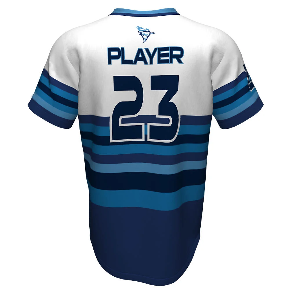 Custom Multi-Stripe Gradient V-Neck Baseball Jersey | OEM