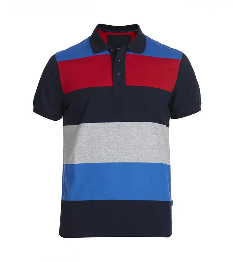 Custom Multi-Color Block Striped Polo Shirt | Cut & Sew OEM