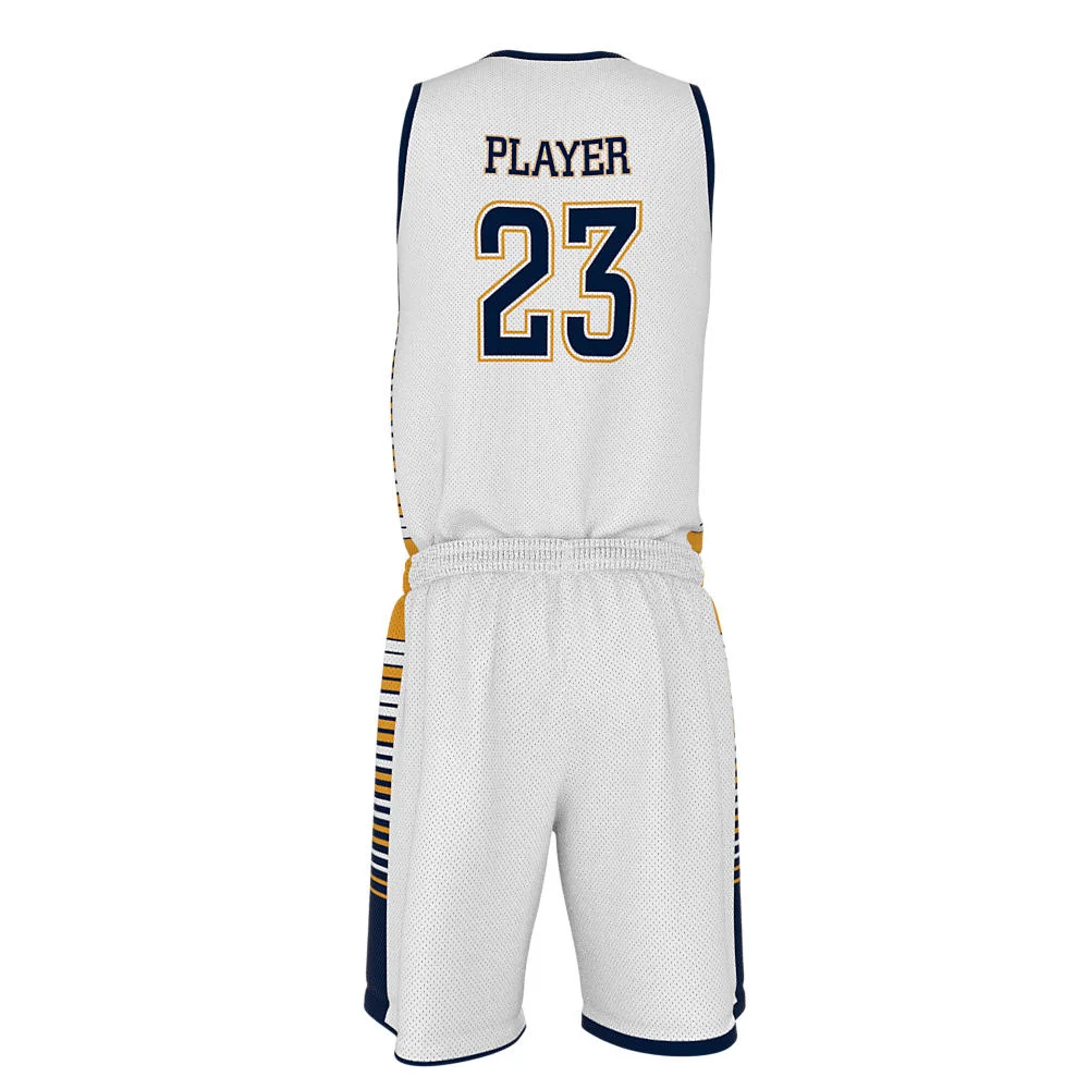 Custom Multi-Stripe Flank Basketball Uniform Set | B2B OEM