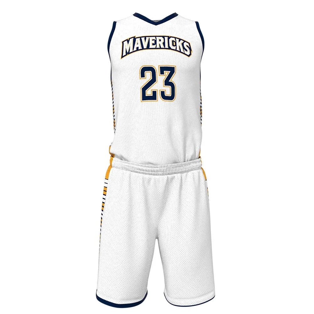 Custom Multi-Stripe Flank Basketball Uniform Set | B2B OEM