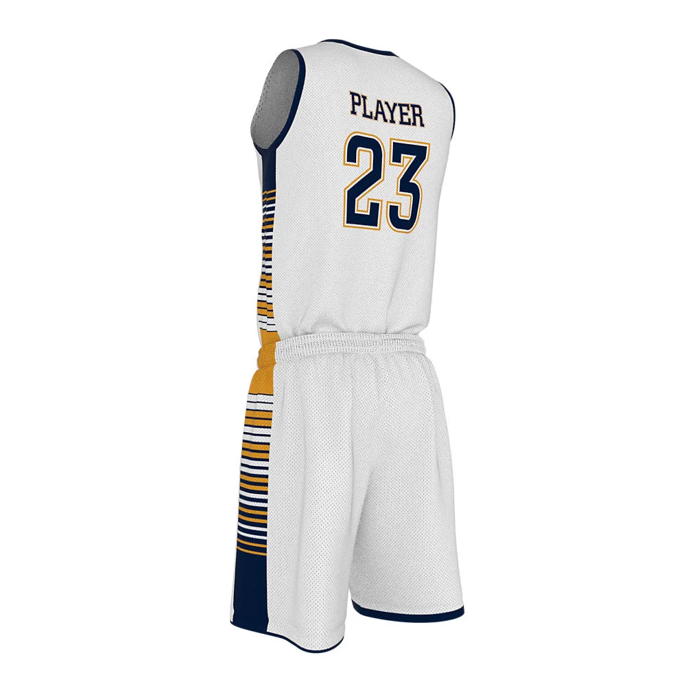 Custom Multi-Stripe Flank Basketball Uniform Set | B2B OEM