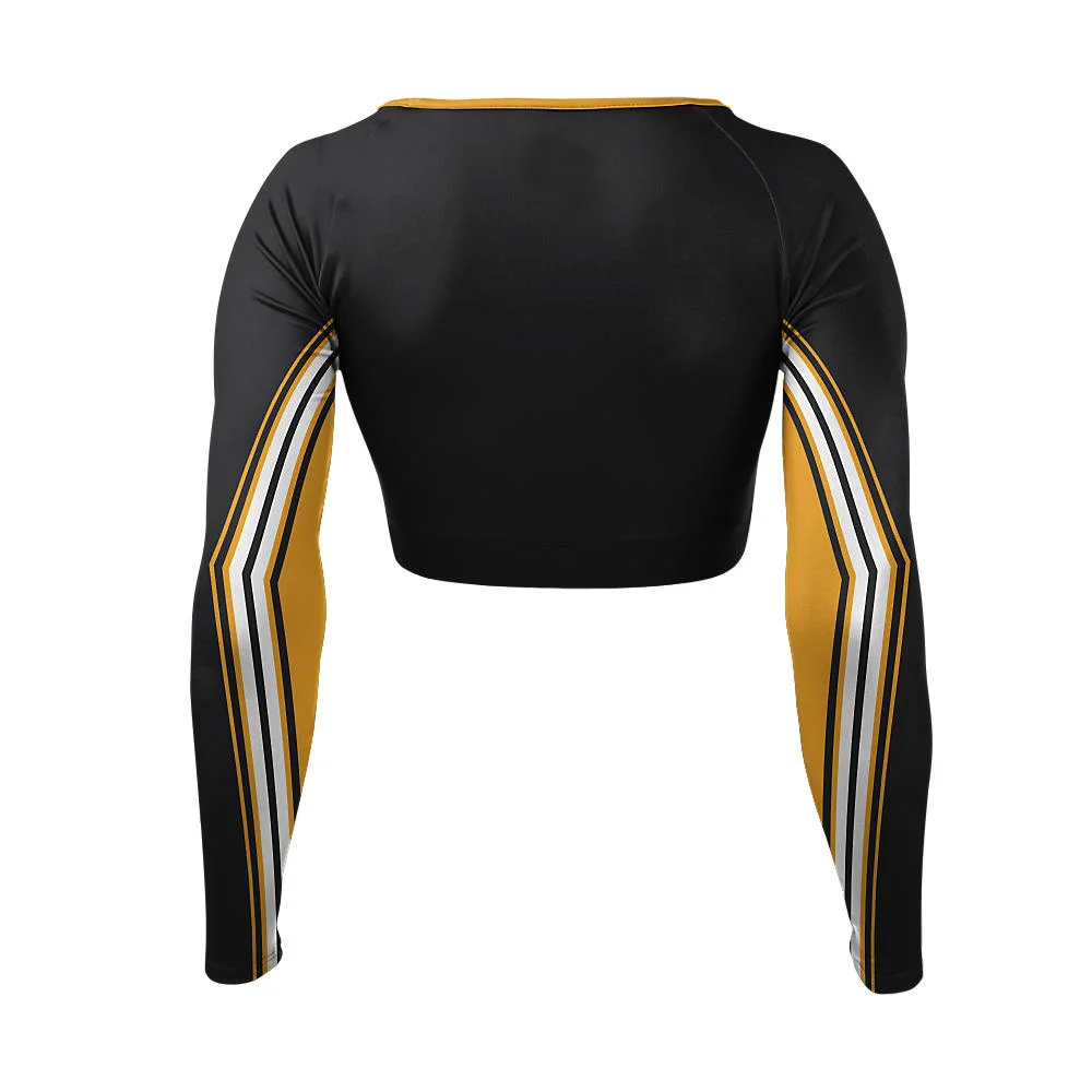 Custom Mustangs Cropped V-Neck Cheer Bodyliner | Teamwear OEM
