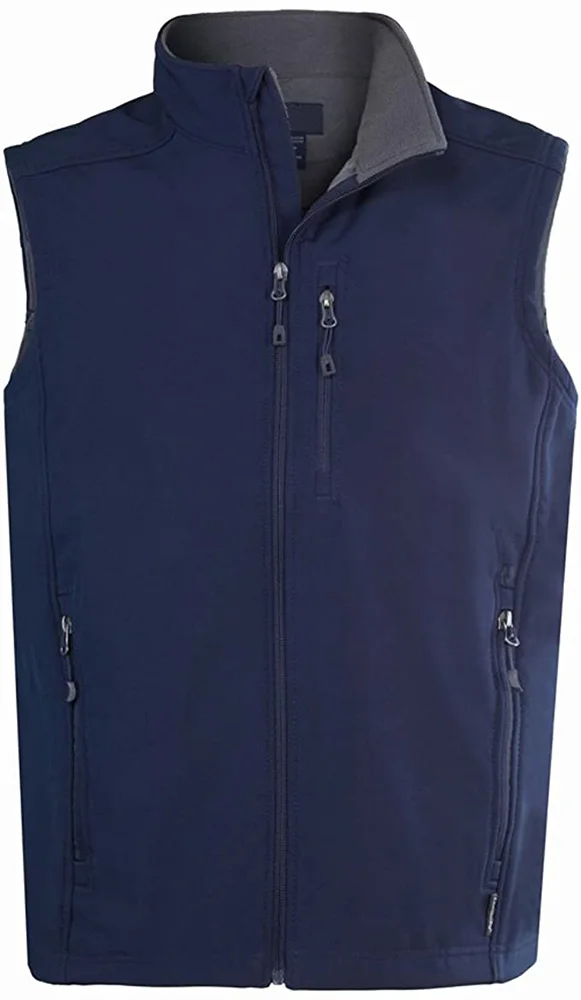 Custom Navy Blue Technical Softshell Vest | Outdoor Bodywarmer OEM