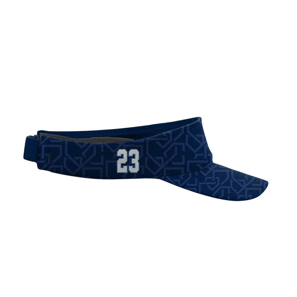Custom Navy Geometric Pattern Performance Visor | OEM Team Headwear