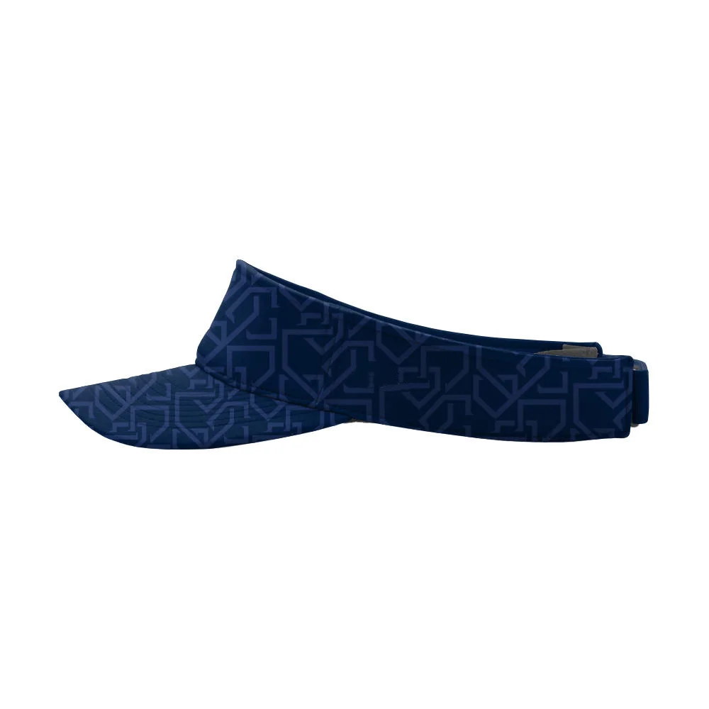 Custom Navy Geometric Pattern Performance Visor | OEM Team Headwear