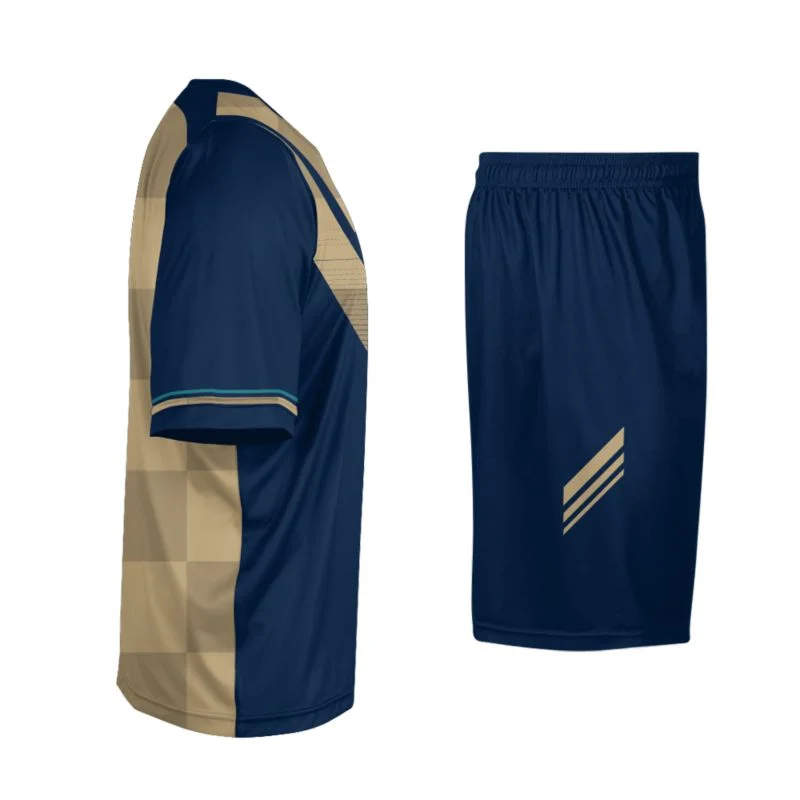 Custom Diagonal Gold Stripe Soccer Uniform Set | OEM