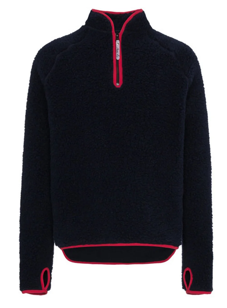 Custom Navy Polar Fleece Quarter-Zip Pullover | Outdoor Midlayer OEM