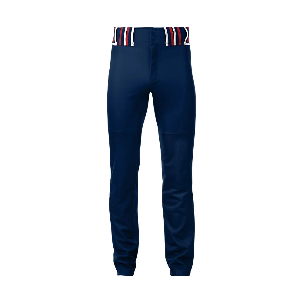 Custom Solid Navy Athletic Baseball Pants with Red Braid | OEM