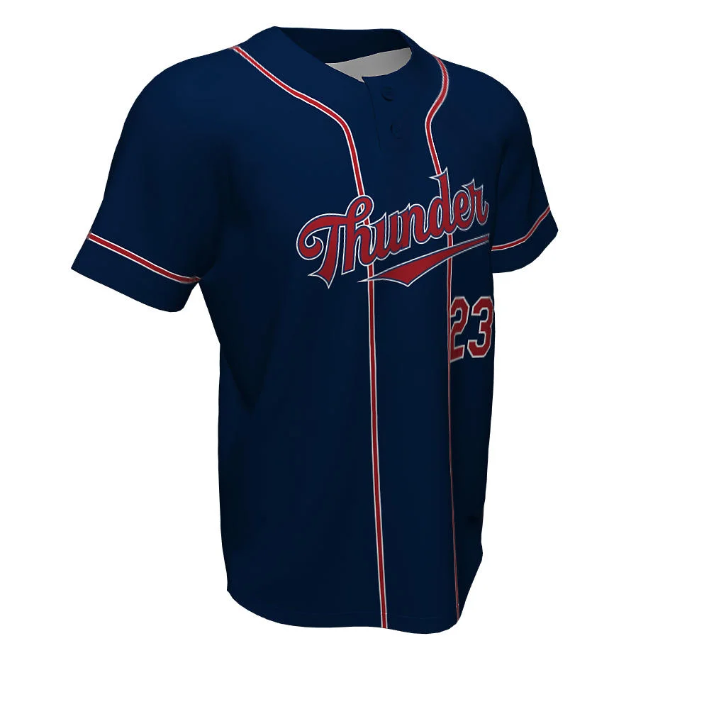 Custom Piped Placket Baseball Two Button Jersey | OEM