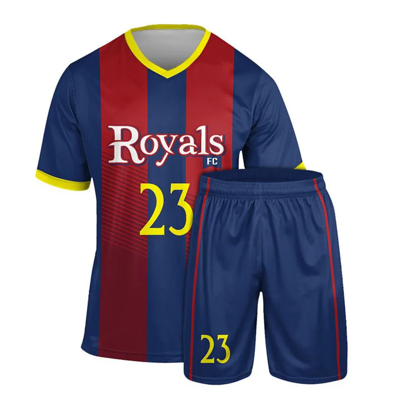 Custom Classic Vertical Striped Soccer Uniform Set | OEM