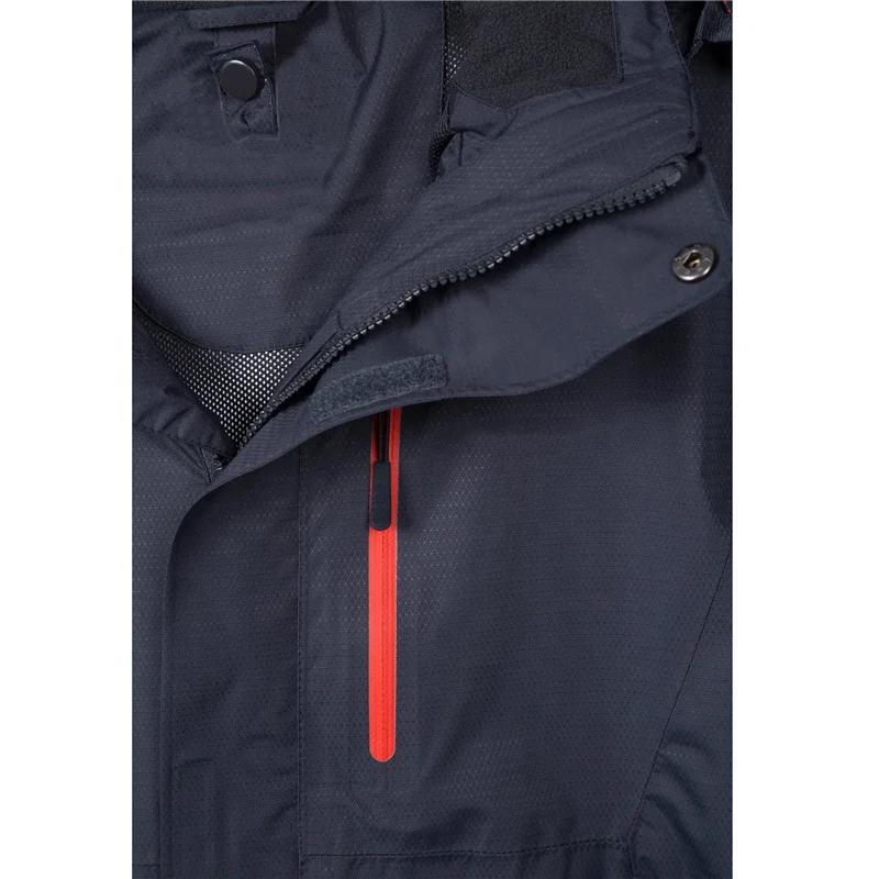 Custom Navy Technical Winter Sports Jacket with Red Zips | OEM