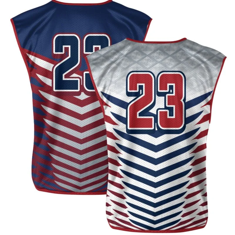 Custom Chevron Speed Stripe Reversible Sleeveless Lacrosse Jersey | OEM