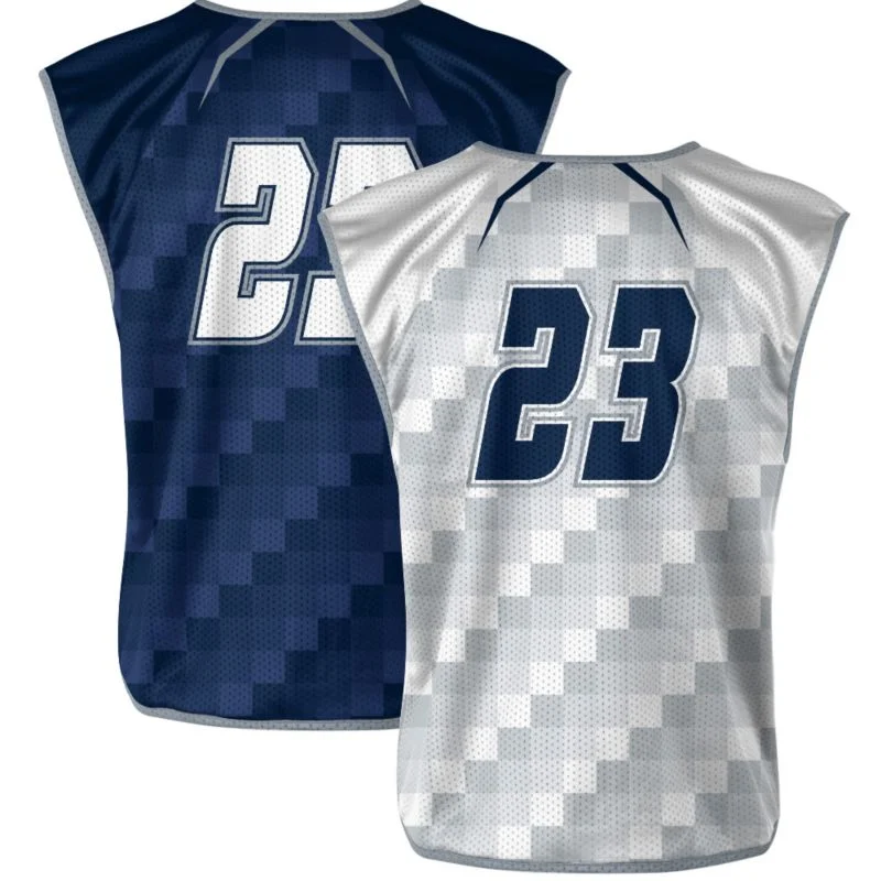 Custom Geometric Flank Reversible Sleeveless Lacrosse Jersey | OEM