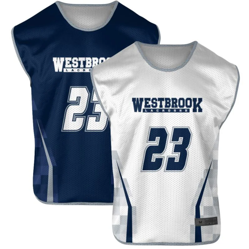 Custom Geometric Flank Reversible Sleeveless Lacrosse Jersey | OEM