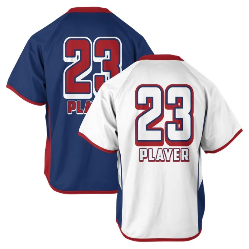 Custom Tri-Color Trim Lacrosse V-Neck Jersey Set | OEM