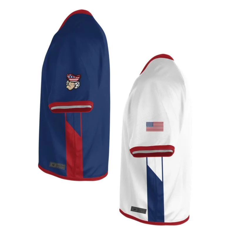 Custom Tri-Color Trim Lacrosse V-Neck Jersey Set | OEM