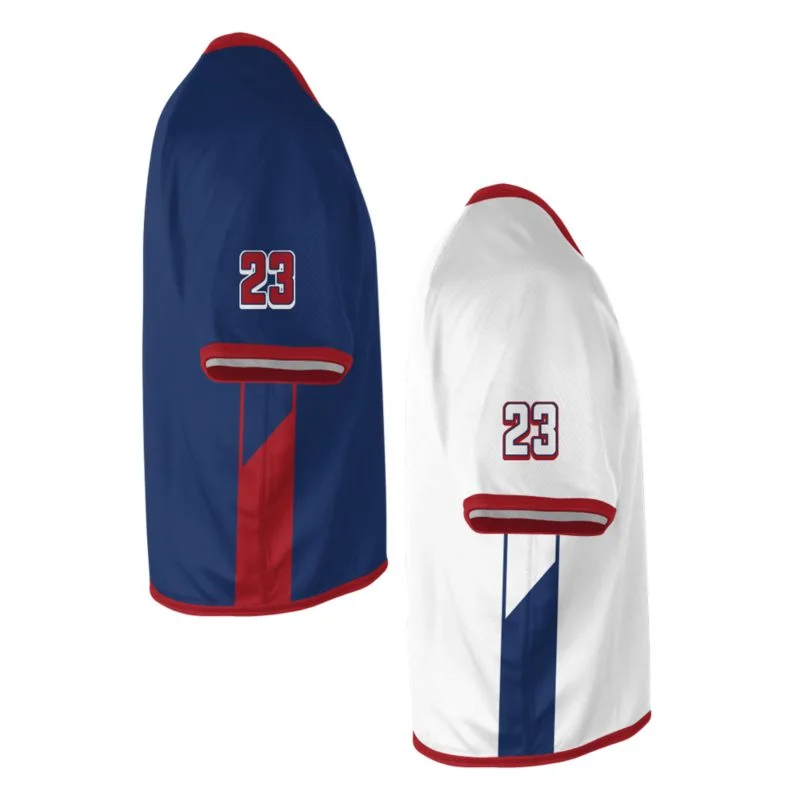 Custom Tri-Color Trim Lacrosse V-Neck Jersey Set | OEM