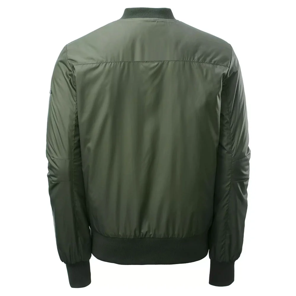 Custom Olive Green Minimalist Fabric Bomber Jacket | B2B OEM