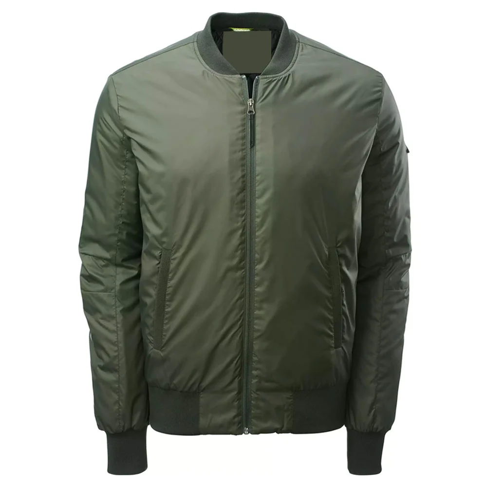 Custom Olive Green Minimalist Fabric Bomber Jacket | B2B OEM