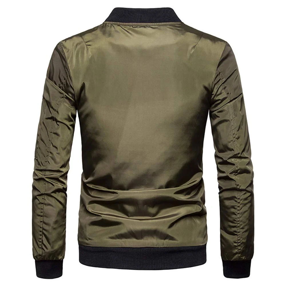 Custom Olive Green Slim-Fit Utility Bomber Jacket | B2B OEM