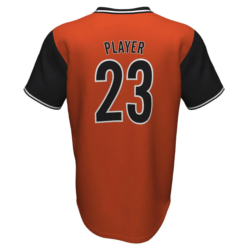 Custom Raglan Sleeve Striped Rib V-Neck Baseball Jersey | OEM