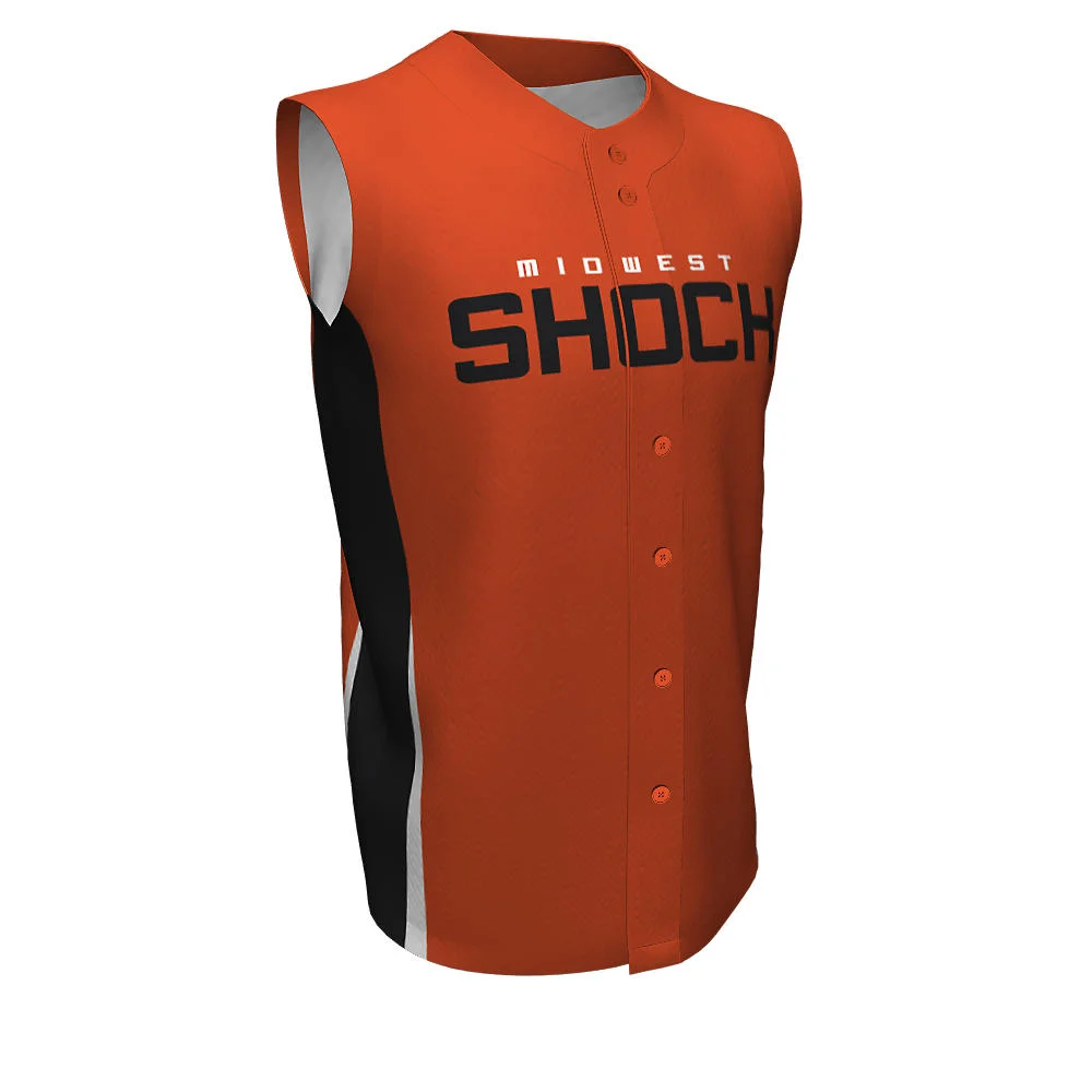 Custom Two-Tone Sleeveless Button Baseball Jersey | OEM